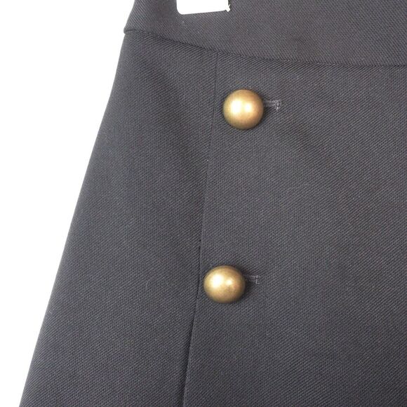 Express Pleated Mini Skirt Gold Buttoned Sz 2 EUC Party Going Out Goth Punk - Picture 6 of 6